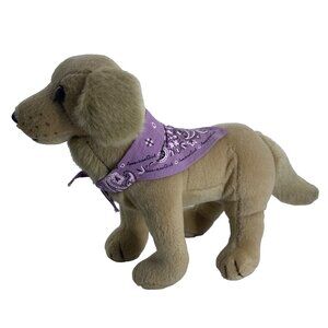 American Girl SANDY Golden Retriever Dog Plush Stuffed Animal Poseable 7" x 12"